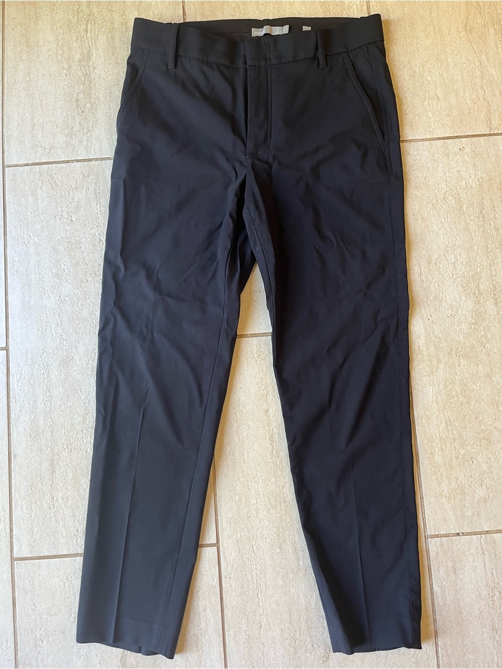 Vince Black Wool Trousers Straight Leg Career Quiet Luxury Size 6